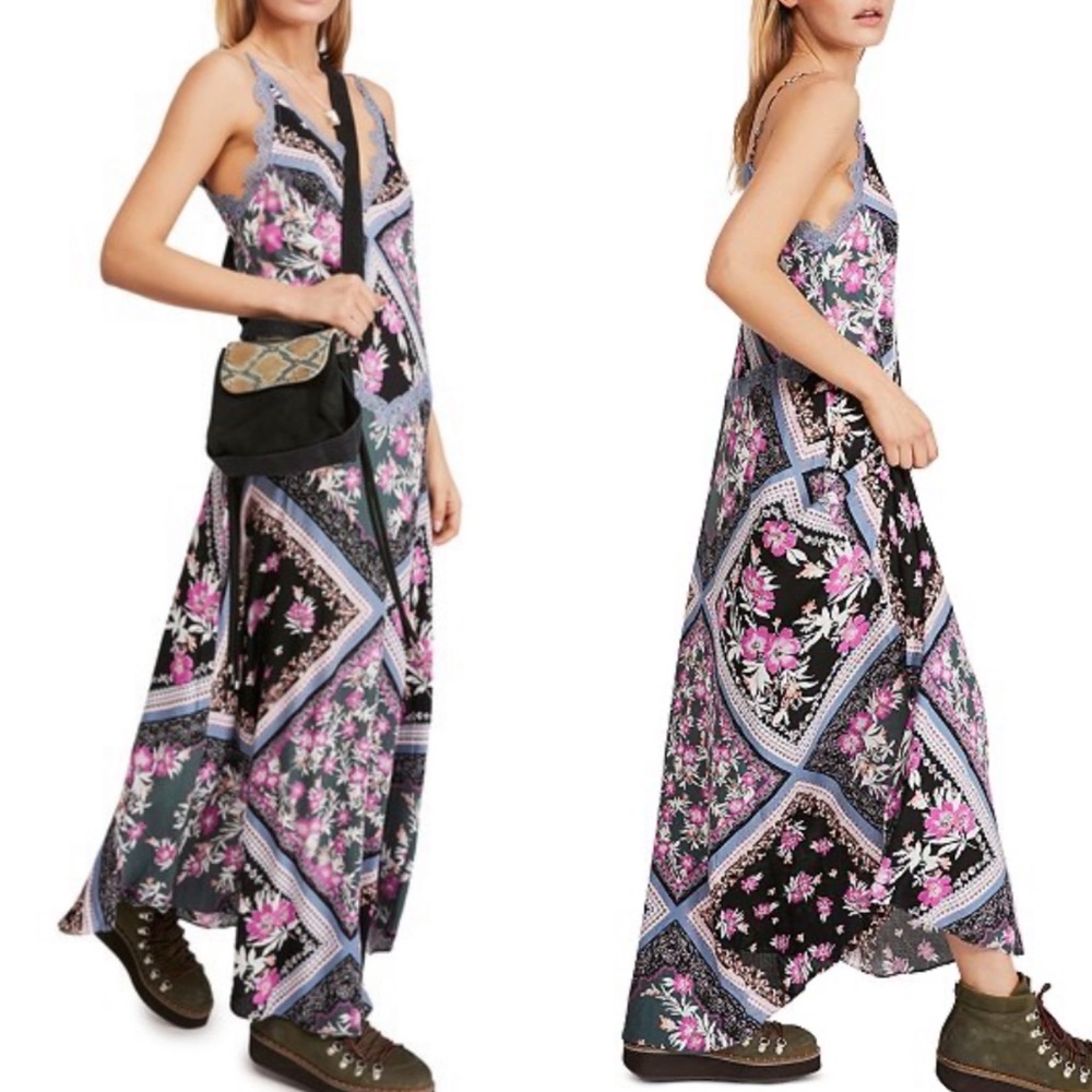 NWT Free People Stevie Printed Maxi Dress Small Floral Boho Wedding Guest
